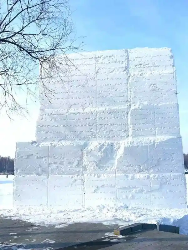 哈尔滨大雪人看着就出片_哈尔滨太阳岛雪雕制作过程_太阳岛巨型雪人雕刻步骤