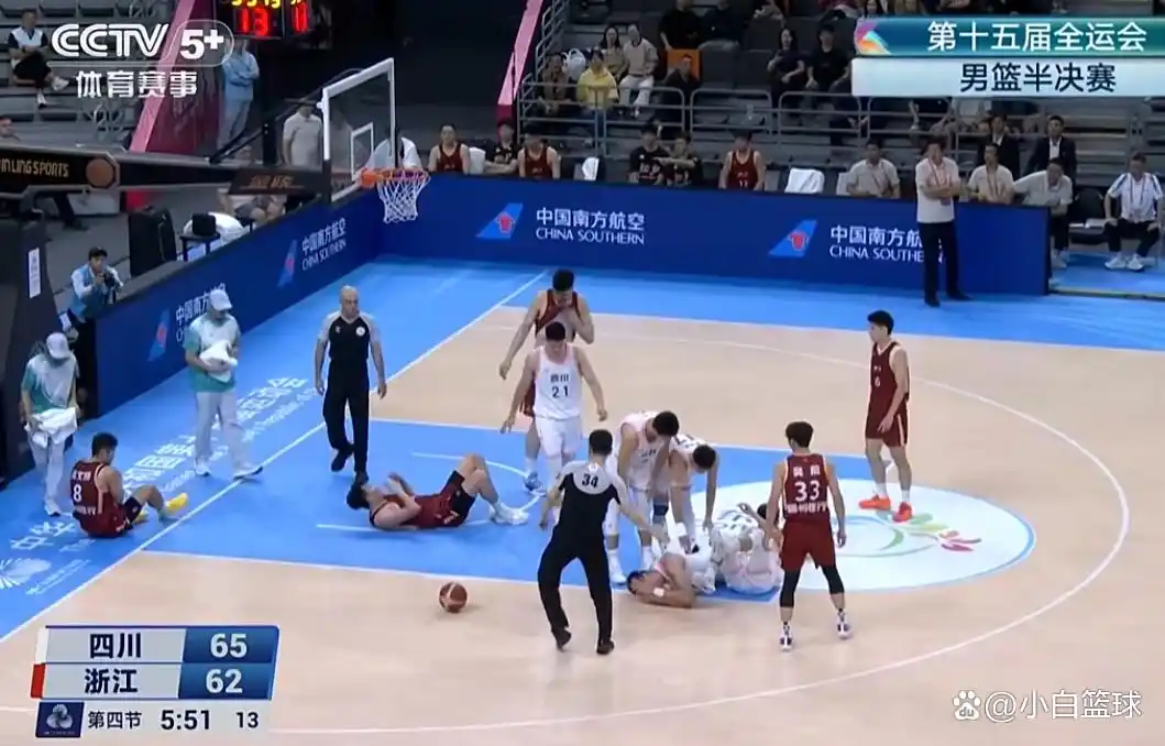 全运男篮-浙江4人得分上双胜四川进决赛 周琦空砍19+9_全运会男篮半决赛 浙江队险胜四川队 周琦失误