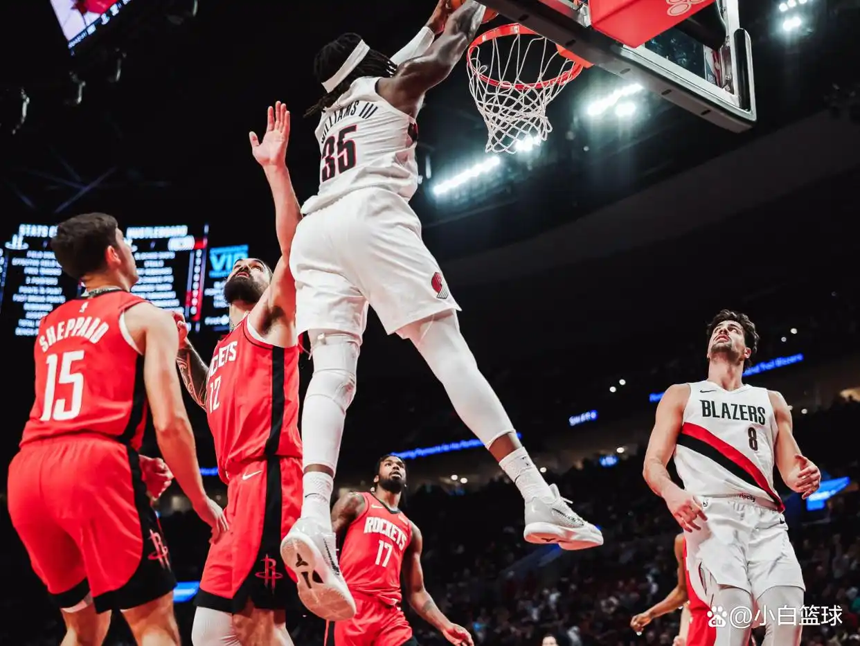 NBA杨瀚森连续第七场登场_开拓者vs火箭比赛回顾_nba-开拓者主场击败火箭 杨瀚森封堵杜兰特