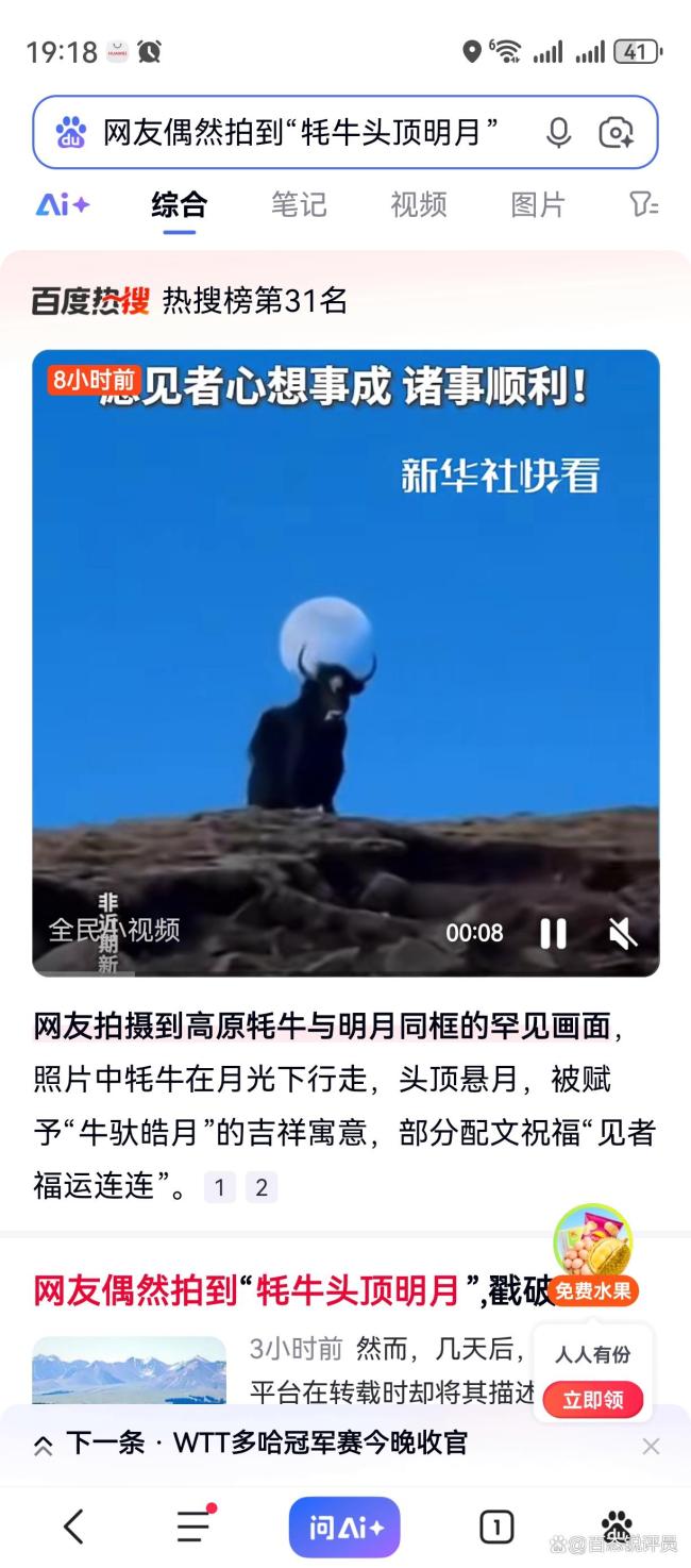 网友偶然拍到“牦牛头顶明月”：自然与人文的千年共鸣